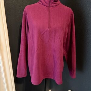 Land's End Womens XL Fleece Half Zip Sweater